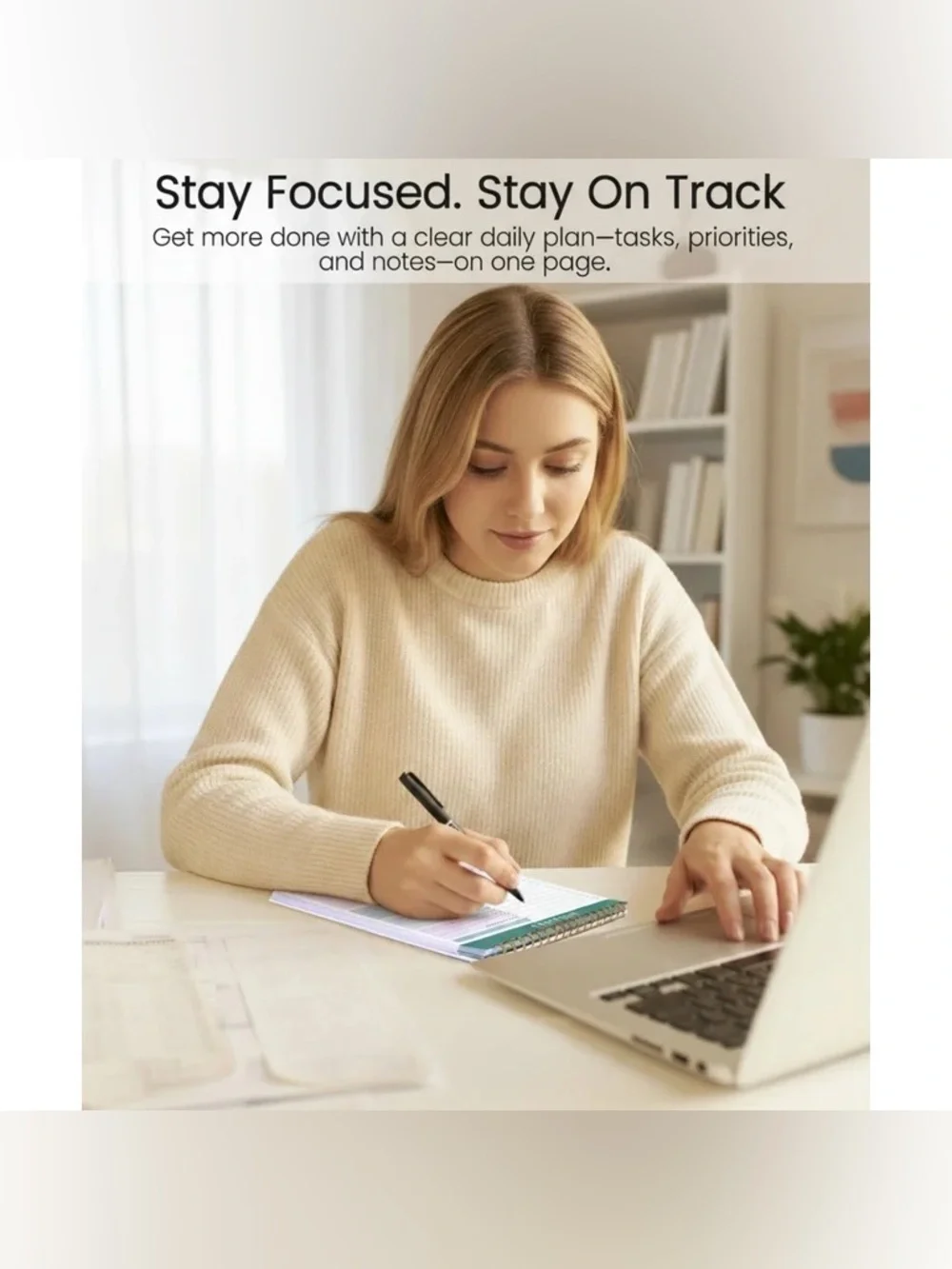 Undated Daily To Do List Notepad, Time Management Goal Planner Notebook